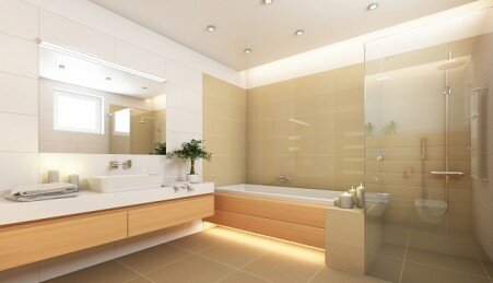 Bright Bathroom With Candels